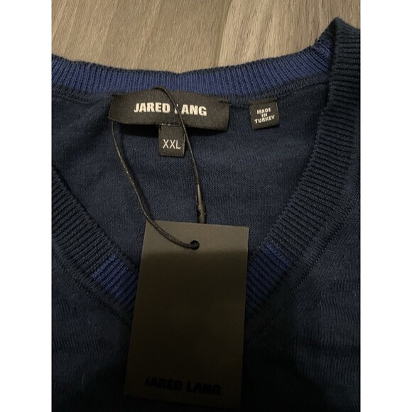 Jared Lang Sweater Mens XXL Blue Solid Pullover Sweatshirt 100% Cotton NWT - Picture 4 of 9